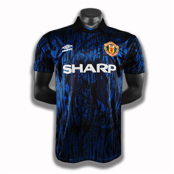Manchester United Black and Blue Retro Jersey 1993 Season
