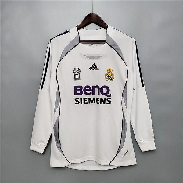 Real Madrid Home Long Sleeve Retro Jersey 2006 2007