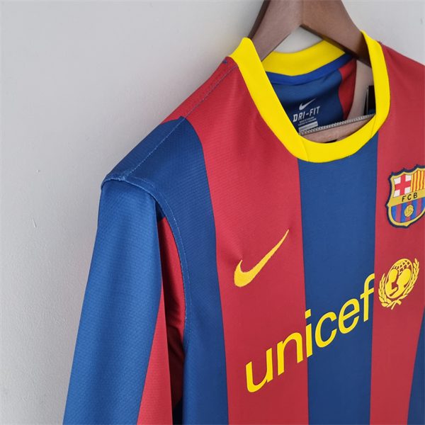 Barcelona Home Long Sleeve Retro Jersey 2010 2011 - Image 4