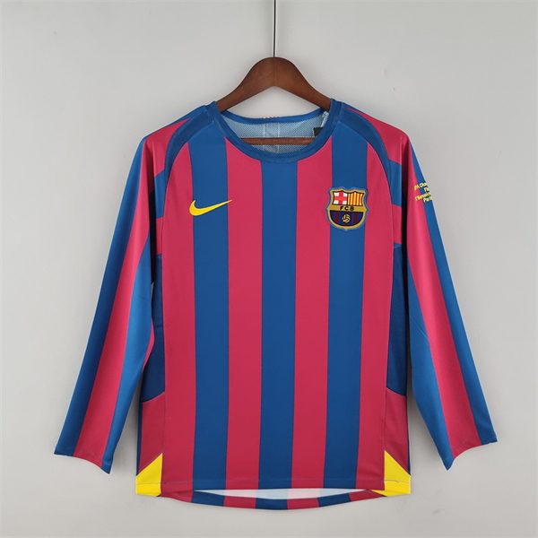 Barcelona Home Long Sleeve Retro Jersey 2005 2006