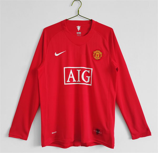 Manchester United Home Retro Long Sleeve Shirt 2007-2008