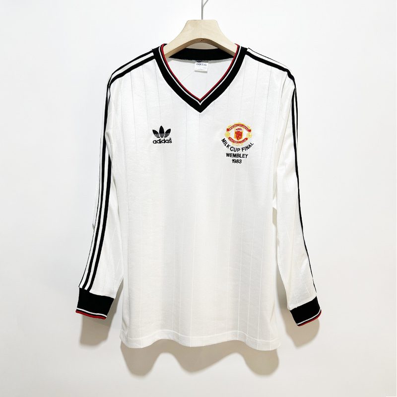 Manchester United Away Long Sleeve retro jersey 1983 Milk Cup Final
