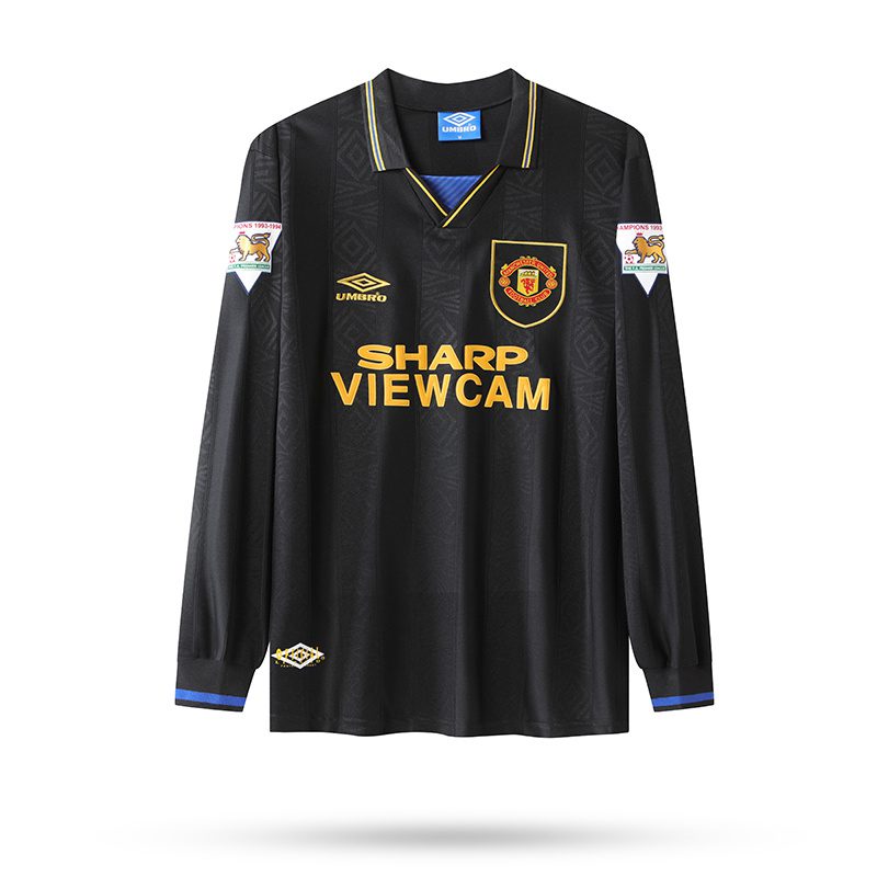 Manchester United Away Retro Shirt Long Sleeve 1993 1994 (With Premier Patch)
