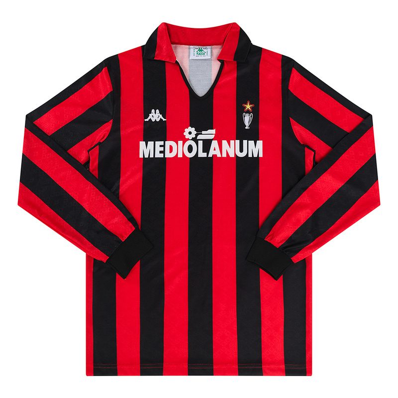 AC Milan 1988 1989 Home Long Sleeve Retro Jersey (Champion Model)