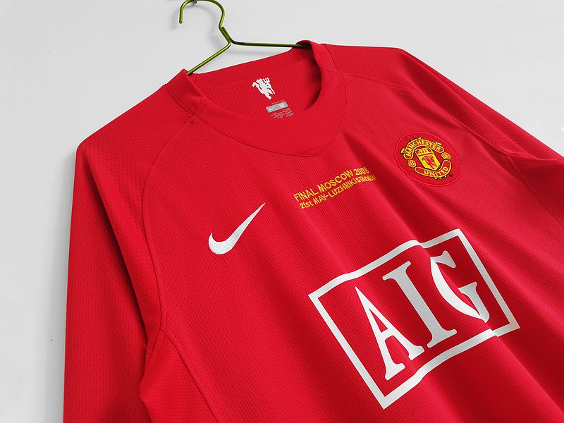 Manchester United 2007 2008 Home Long Sleeve Jersey (Champion Model) - Image 3