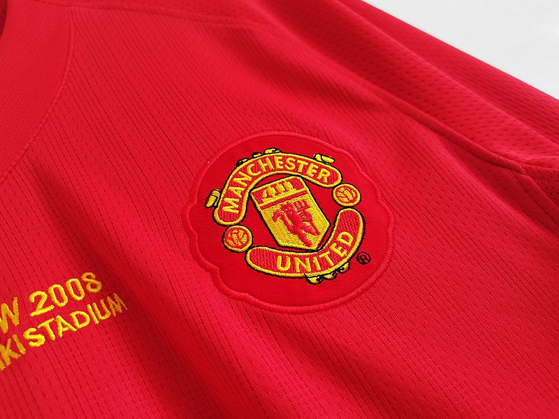 Manchester United 2007 2008 Home Long Sleeve Jersey (Champion Model) - Image 4