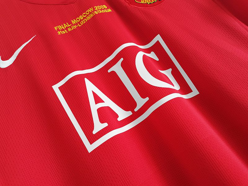 Manchester United 2007 2008 Home Long Sleeve Jersey (Champion Model) - Image 6