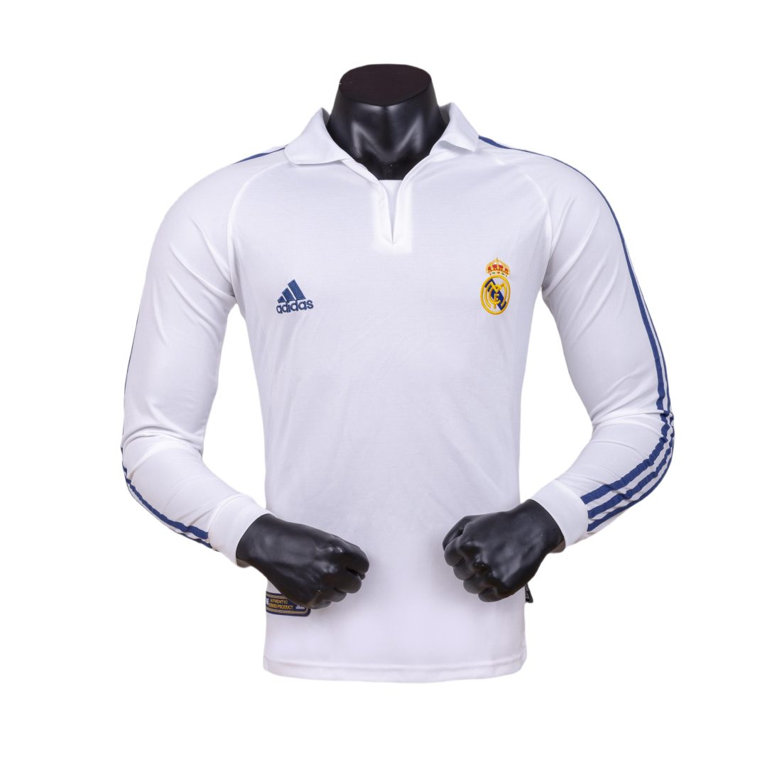 Real Madrid 2001 2002 Home Long Sleeve Jersey