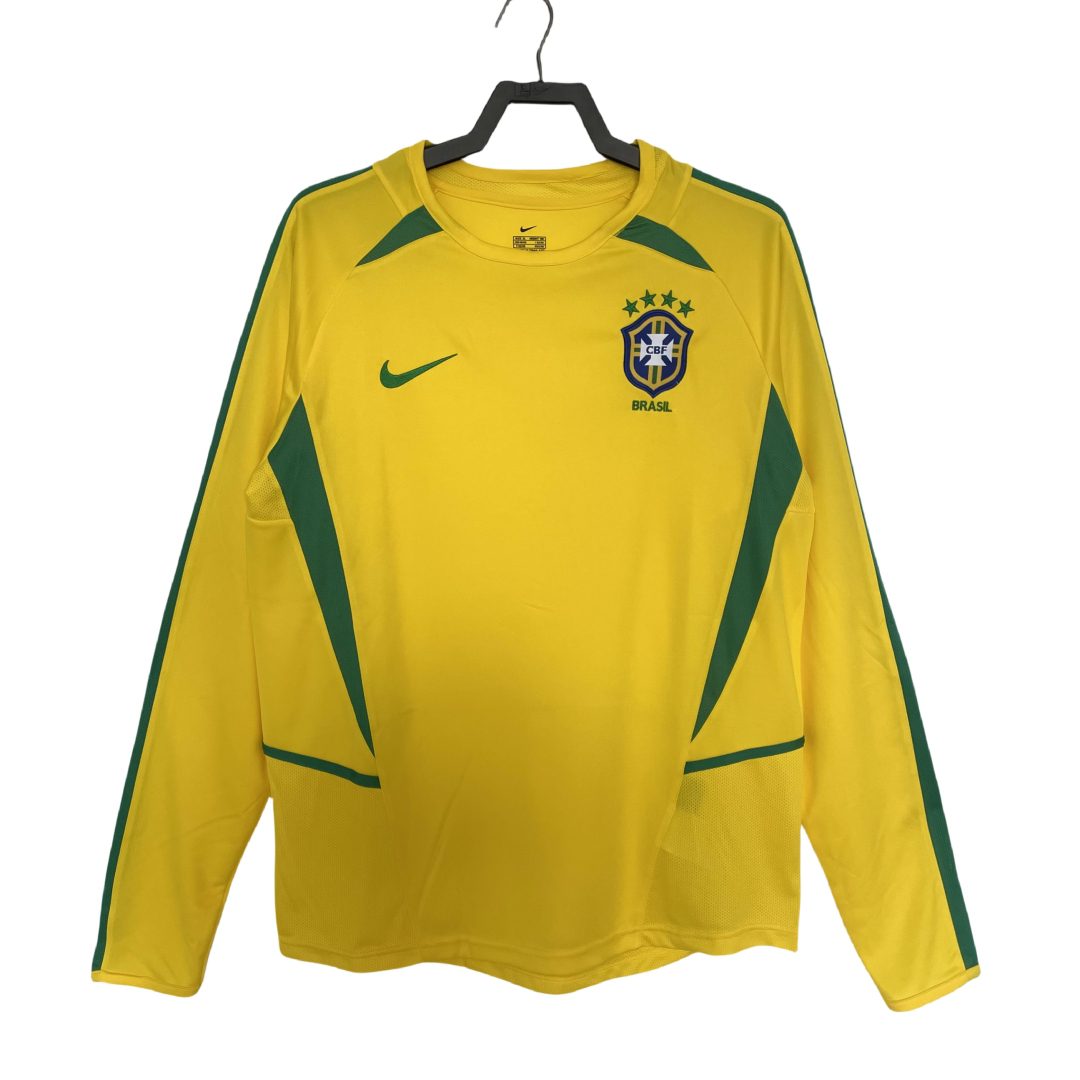 Brazil 2002Home Long Sleeve Retro Jersey