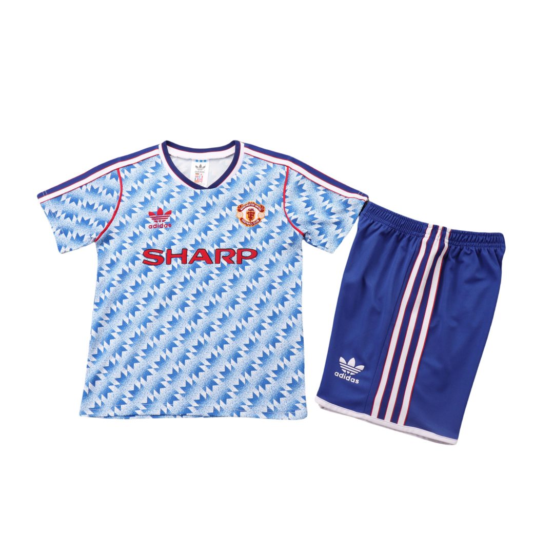 Manchester United 1990 1992 Away Retro Kid Kit (Jersey and Short)