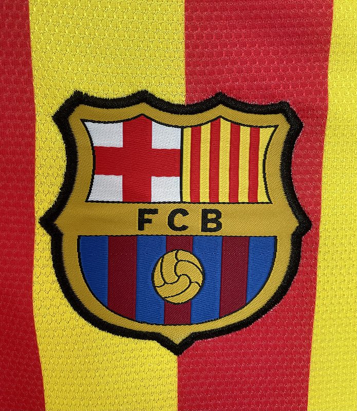 Barcelona 2013 2014 Yellow Away Retro Jersey - Image 4