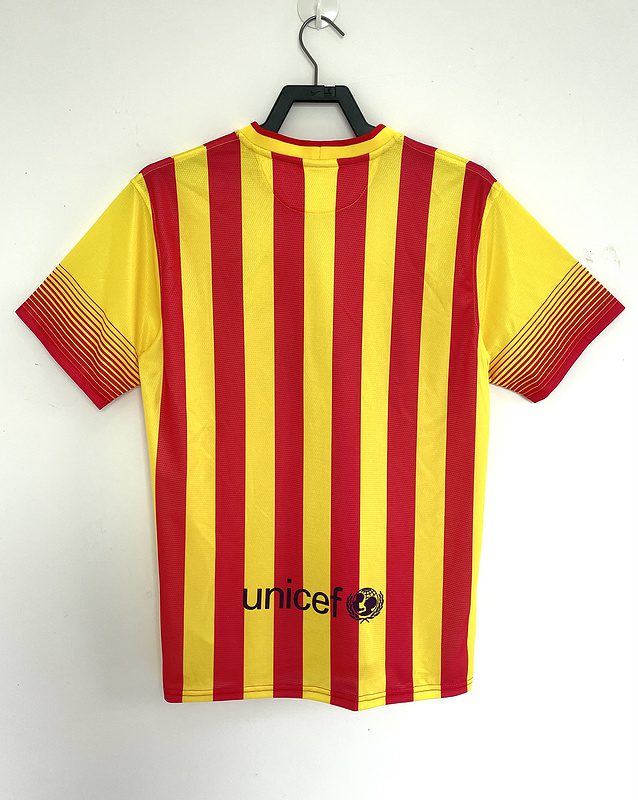 Barcelona 2013 2014 Yellow Away Retro Jersey - Image 3