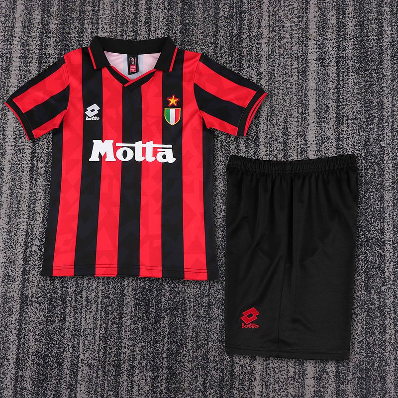 AC Milan 1993 1994 Home Kid Kit (Jersey and Short) - Image 3