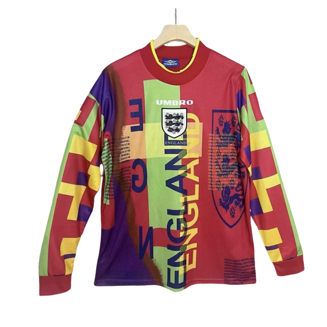 England 1996 Red GK Long Sleeve Retro Jersey