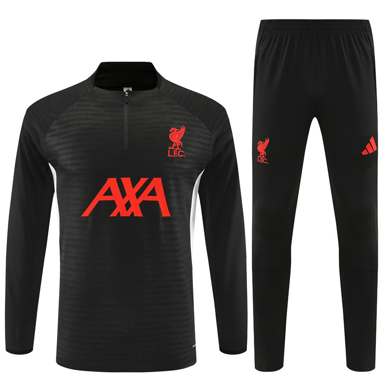 Liverpool Black Tracksuit 25/26 (Player Version, Adidas Logo On Sleeve)