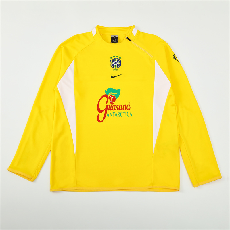Brazil Yellow Long Sleeve Training Jersey 2002 - Image 4