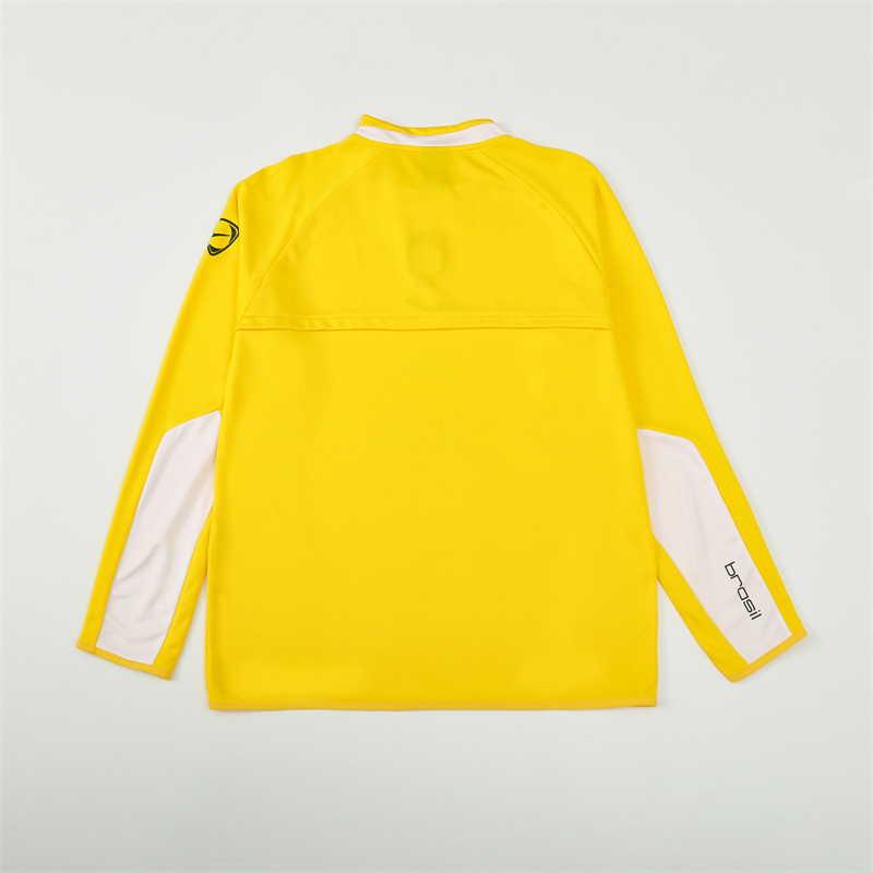 Brazil Yellow Long Sleeve Training Jersey 2002 - Image 5