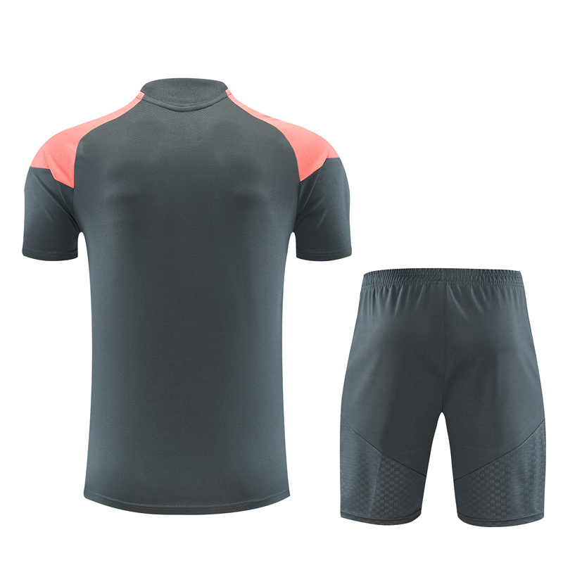 Alternative view of Real Madrid Gray Short Sleeve Training Suit 2627