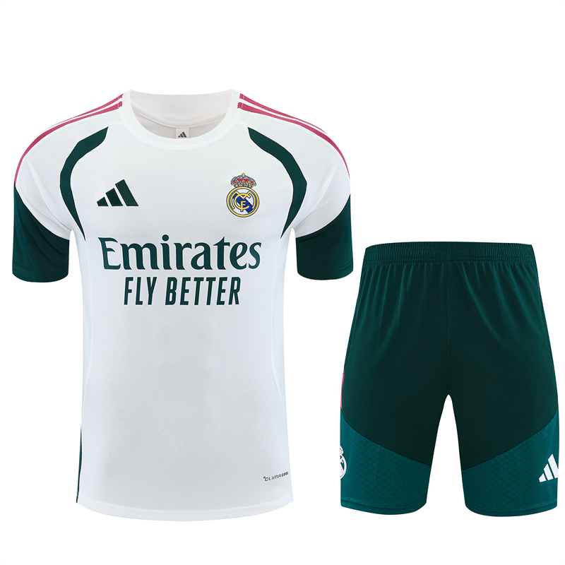 Real Madrid White Short Sleeve Training Suit 2627