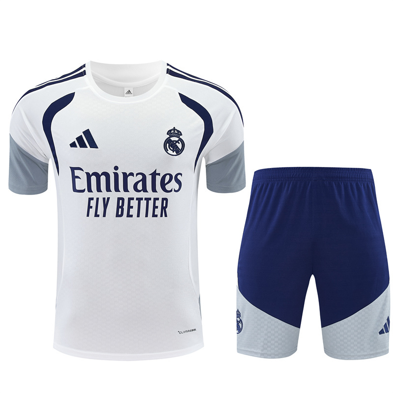 Real Madrid White Short Sleeve Training Suit 2627