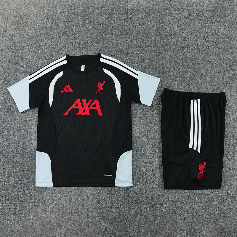 Liverpool Black Short Sleeve Training Suit 2627 - Image 3