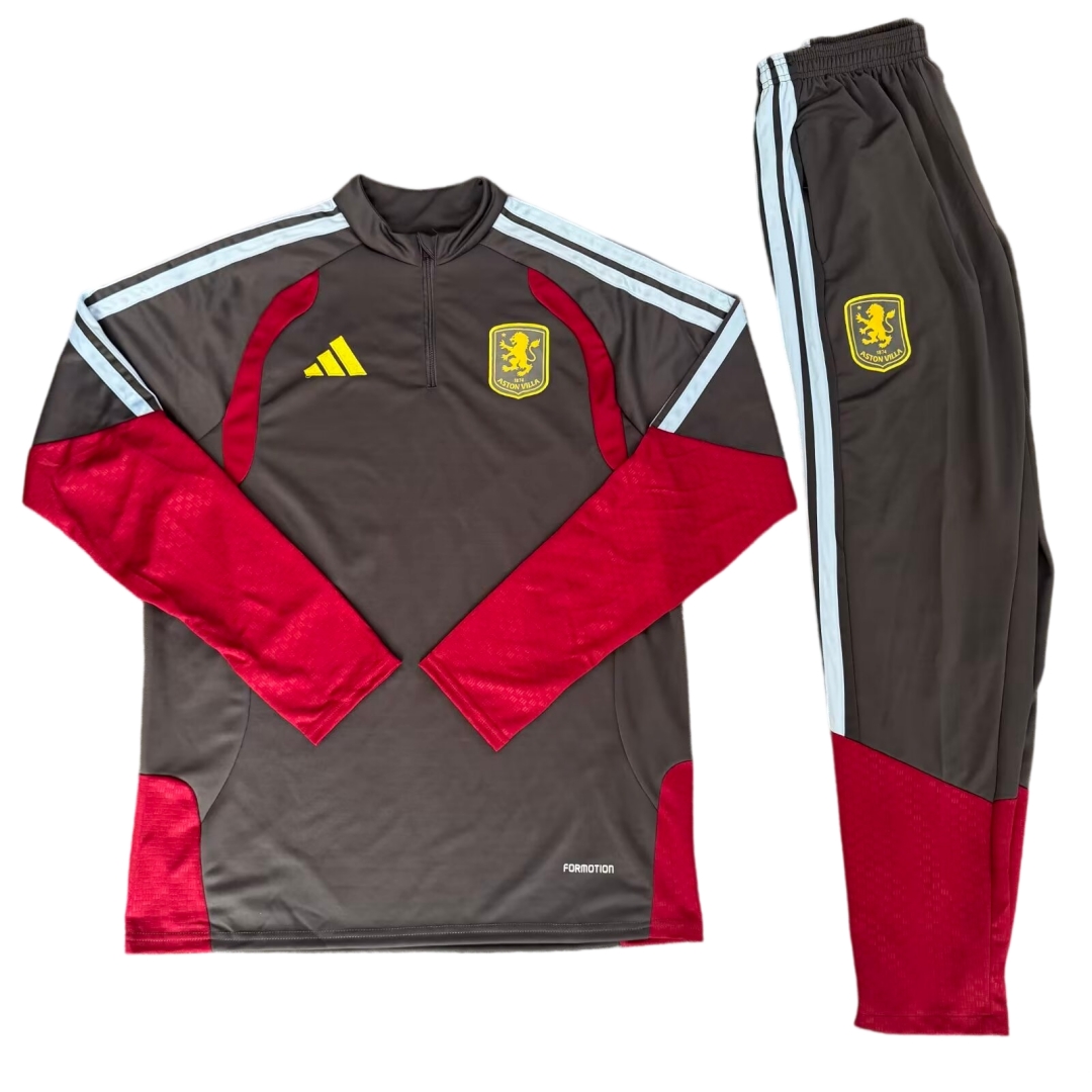 Aston Villa Black Long Sleeve Training Suit 2627