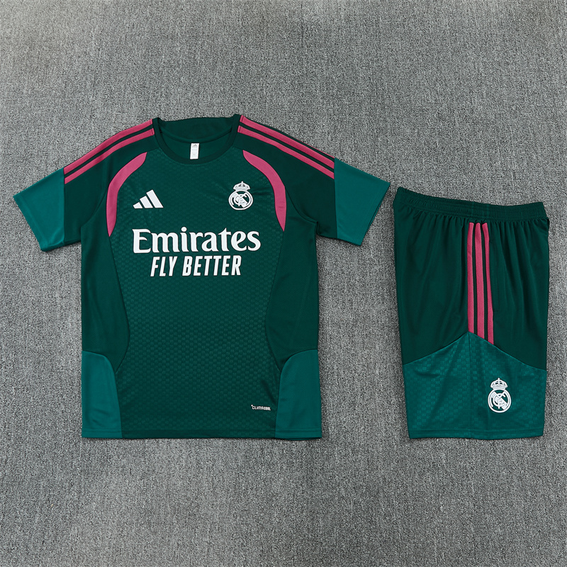 Real Madrid Green Short Sleeve Training Suit 2627 - Image 3