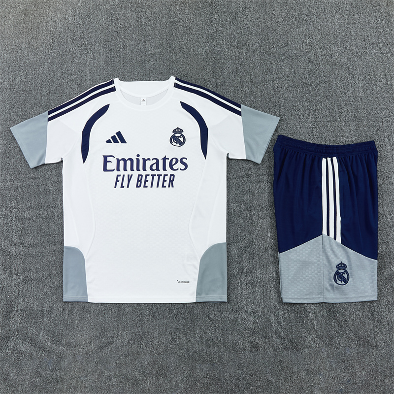 Real Madrid White Short Sleeve Training Suit 2627 - Image 3