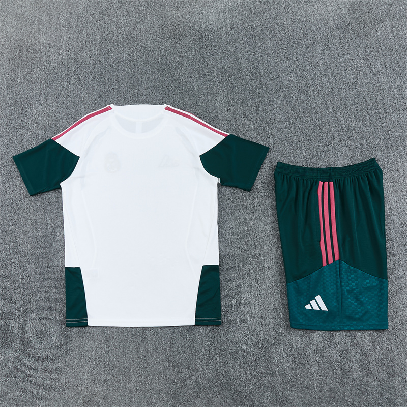 Real Madrid White Short Sleeve Training Suit 2627 - Image 4